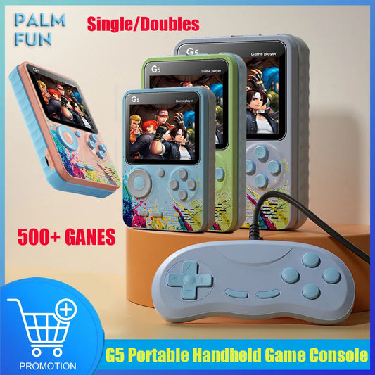 G5 Portable Handheld Game Console 500 in 1 Games Retro Game Console 3 Inch Mini Game Machine Nostalgic Game Box Singles Doubles