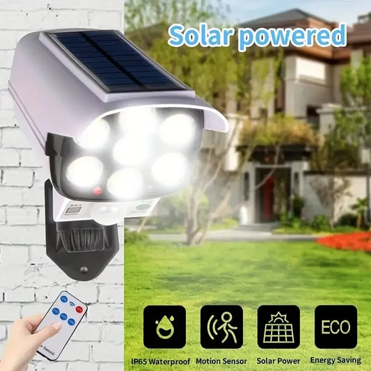 77 LED Light Fake Camera Security Motion Sensor Solar Dummy Camera Home Surveillance Cameras Light IP65 Lamp for Home Garden